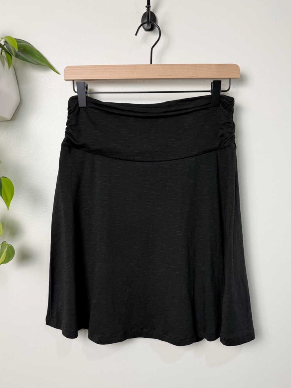 Toad & Co Chaka Skirt Black XS A- Line Rouched Stretch Outdoor Travel Gorpcore